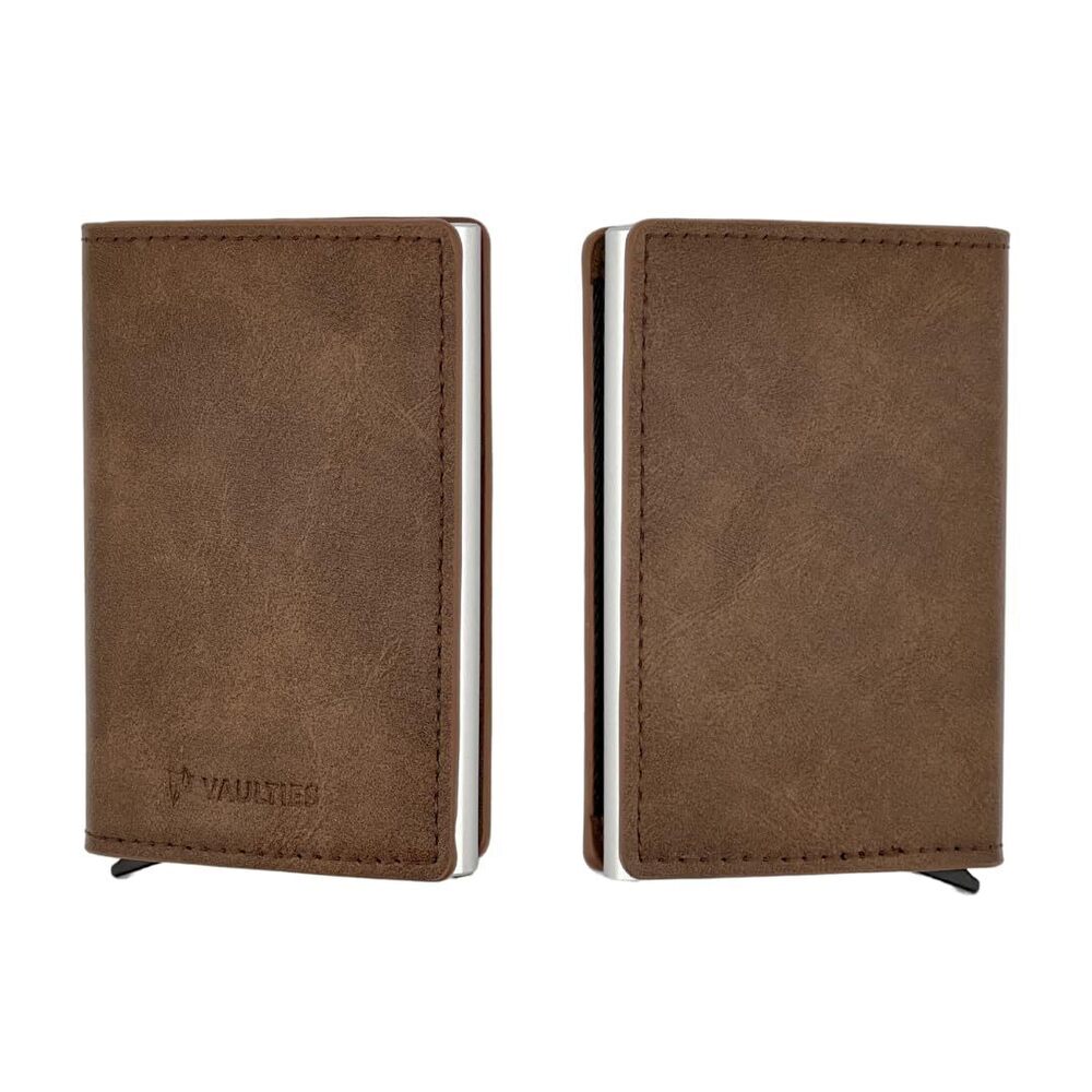 1056 ’s Leather RFID Wallet – Slim Aluminum Automatic Pop-Up Card Holder